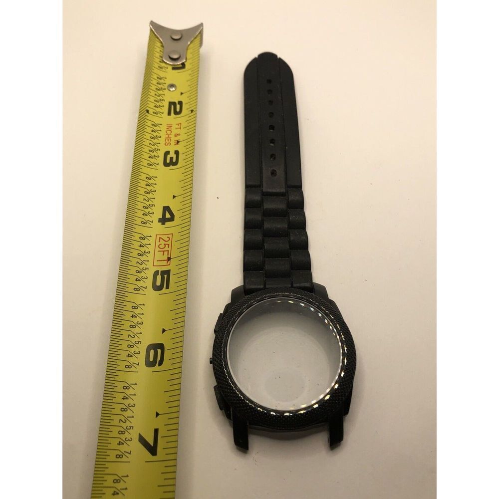 Fossil Watch Parts 2 Piece Band Case Crystal Silicone 20mm Black Py160